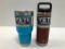 2 Items: YETI 18oz Bottle - Brick Red & YETI 30oz Rambler - Reef Blue