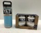 2 Items: YETI Rambler 18oz Bottle Sky Blue, Rambler 10oz 2 Pack Wine Tumbler, White