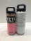 2 Items: YETI Rambler 18oz and 26oz Bottle, Pink LE, White USA and Nebraska Shape