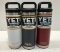 3 Items: YETI 18oz Bottle - 1 Red, 1 White, 1 Charcoal