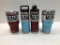 4 Items: Qty. 2 YETI 30oz Ramblers - 1 Brick Red, 1 Sky Blue & Qty. 2 YETI 18oz Bottles - 1 Brick