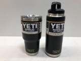 2 Items: YETI 30oz Rambler & YETI 26oz Bottle - Both Black