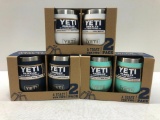 3 Items: YETI Rambler 2 Pack Wine Tumbler, Navy, White and Seafoam