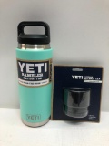 2 Items: YETI Rambler 26oz Bottle, Seafoam and YETI Rambler Hot Shot Cap Fits All Rambler Bottle