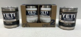 2 Items: YETI Rambler 10oz Lowball, Black and Rambler 10oz 2 Pack Wine Tumbler, White