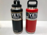 2 Items: YETI 36oz Bottle - Black & YETI 36oz Bottle - Canyon Red