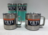 4 Items: Qty 2 YETI 20oz Rambler - Seafoam & Qty 2 YETI 14oz Mug - Stainless