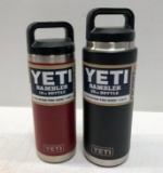 2 Items: YETI 18oz Bottle - Brick Red & YETI 26oz Bottle - Black