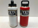 Qty. 2 YETI 36oz Bottles - 1 White, 1 Canyon Red