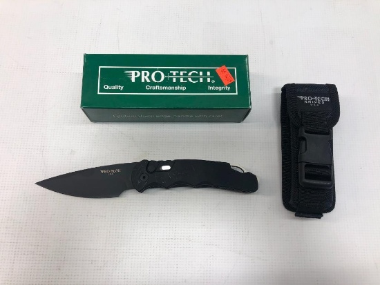 ProTech Knives TR-4.3 Tactical Response 4 Black Aluminum, Steel Glass Breaker, DLC Black Blade -