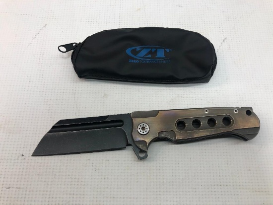 Andre de Villiers Butcher 2014 Flip Knife w/Zero Tolerance Knives Zip Protective Pouch - MSRP: $500+