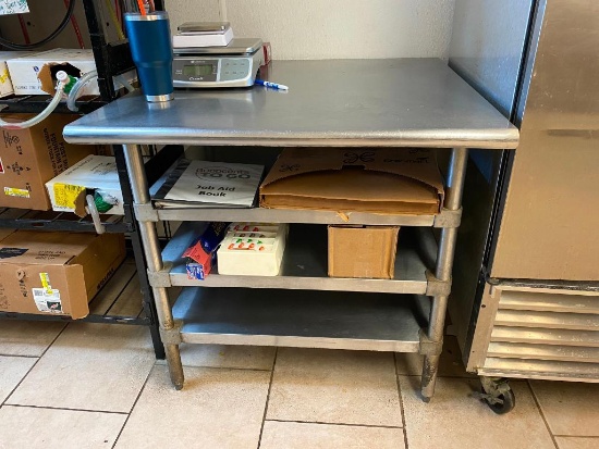 Stainless Steel Prep Table w/ Lower Shelf, 36in x 36in x 35in H