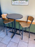 High Top Pub Table (29in x 43in) w/ 2 Bar Stools/Pub Chairs, Metal Bases, Laminate Tops, Sides,