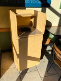 Trash Receptacle w/ Front Hinged Door for Can, Top Entry Chute w/ Slim Jim Trash Can
