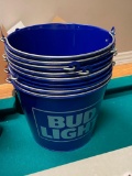 8 Bud Light Galvanized Beer Buckets