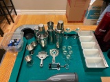 Bar Supplies, Stainless Steel Shakers, Jiggers, Fruit Tray, Bottle Top Pourers