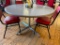 48in Round Laminate Top Dining Table w/ Chrome Pedestal Base, Very Nice & Clean