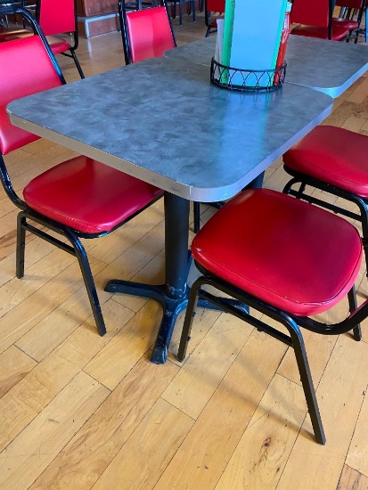 Restaurant Table, Laminate Top, Single Pedestal, 24in x 24in x 29.5in, Nice/Clean