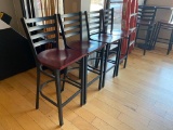 Pub Chairs, Modern, Metal Frame, Wood Seat, Ladder Back, 8 x's/$