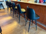 Black Swivel Bar Stools, Iron Frame, Padded Vinyl Seats 12 x's/$