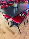 Restaurant Table, Black Laminate Top, Single Pedestal, 30in x 30in x 30in, Nice/Clean/Modern
