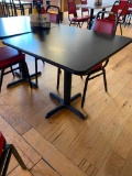 Restaurant Table, Black Laminate Top, Single Pedestal, 30in x 30in x 30in, Nice/Clean/Modern