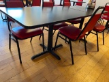 Restaurant Table, Black Laminate Top, Single Pedestal, 48in x 30in x 30in, Nice/Clean/Modern