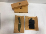 2 Gerber Items: Spine Sage Green Fixed Blade Knife & Tri-Tip Mini Clever