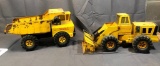 Tonka Dump Truck 18'' and Front End 21'' Loader- Rusty