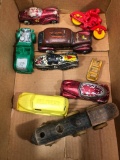 Box of Old Rubber Wood and Plastic Vehicles