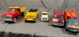 Box of Tonka and Ertle Metal Trucks and Vans