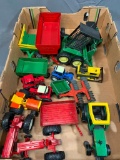 Box full of Implement Toys and Other Metal Toys