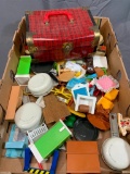 Box of Doll House Furniture and Accessories