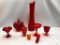 Lot of Various Red Glass Dishes