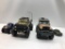 3 Off Road Toy Trucks and 1 Toy Tank