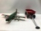 Vintage US Air Force Toy Transport Plane and Mini Radio Flyer Wagon