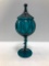 Large Blue Glass Chalice with Lid