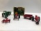 4 Die Cast Tractors - 3 w/Trailers and 1 New, In Box