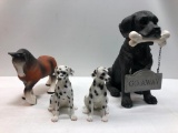 Lot of 3 Dog and 1 Horse Figures