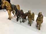 Lot of 5 Brass Horse Figurines