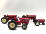 4 Vintage Die Cast Tractors - 2 International, 2 Unknown