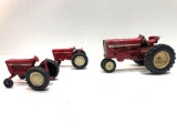4 Vintage Die Cast Tractors - 3 International, 1 Fordson