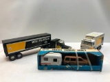 2 Vintage Delivery Trucks and New, In Box Uhaul 