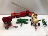 Vintage Fire Truck and Miscellaneous Die Cast Trailers
