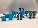 Lot of Miscellaneous Glassware - Blue