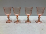 Four Pink Glasses