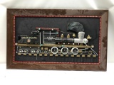 Framed Hand Made Union Pacific 3D Train Art