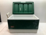 Large Coleman Cooler Used with Metal Sides
