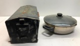 Old Metal Mailbox and Skillet with Lid