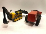 2 Vintage Die Cast Earth Movers - 1 Tonka, 1 Unknown Brand